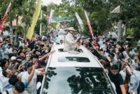 Menteri Pertahanan (Menhan) RI Prabowo Subianto di Bangkalan, Madura, Jawa Timur.  (Dok. Tim Media Prabowo)